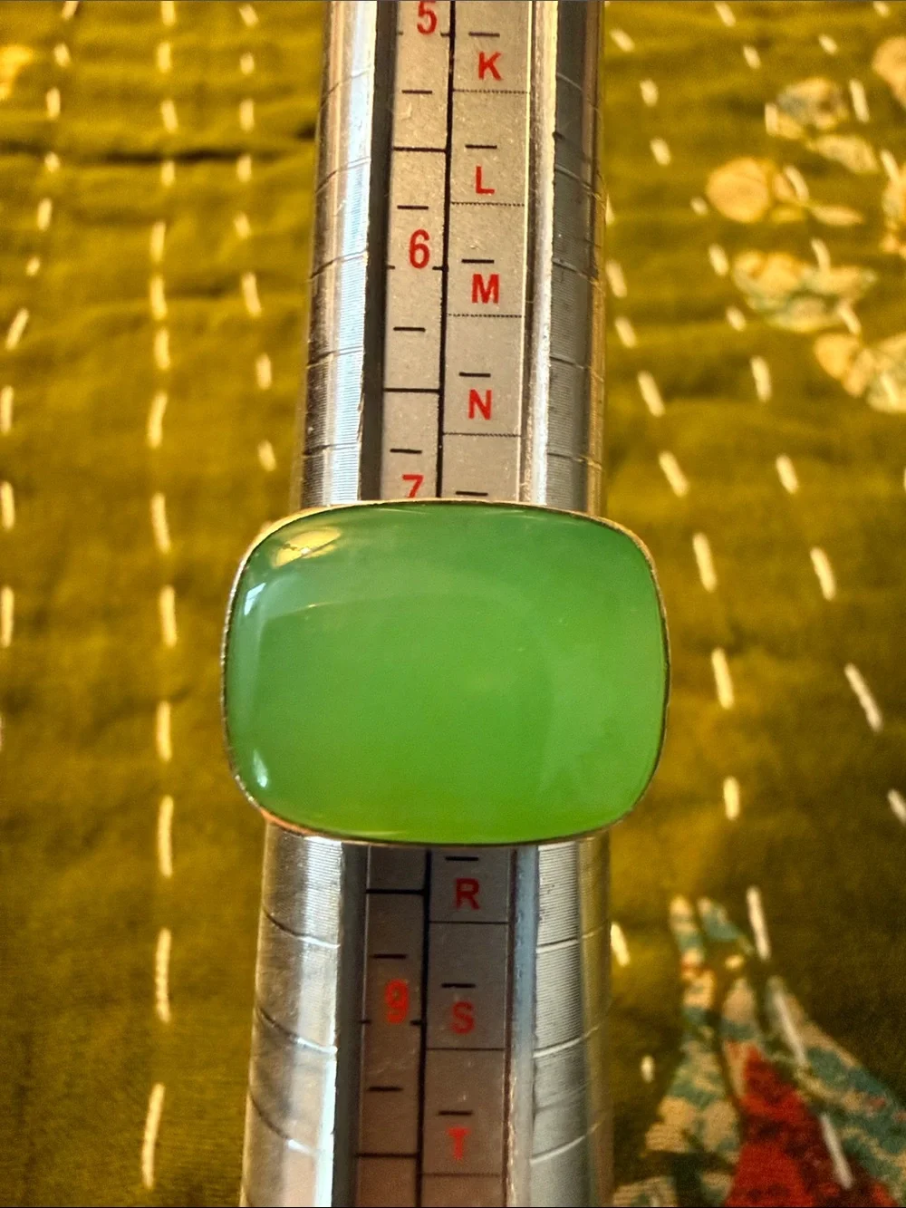 CHRYSOPRASE Rectangular Gem Sterling Silver Statement Ring